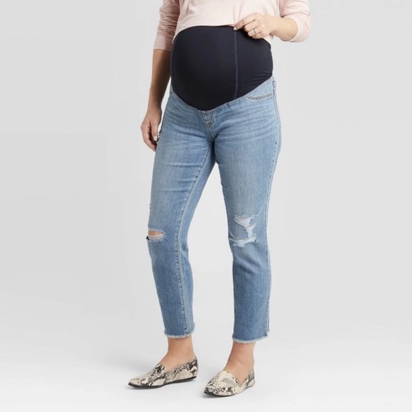 Isabel Maternity High Rise Crossover Jeans - Picture 1 of 13